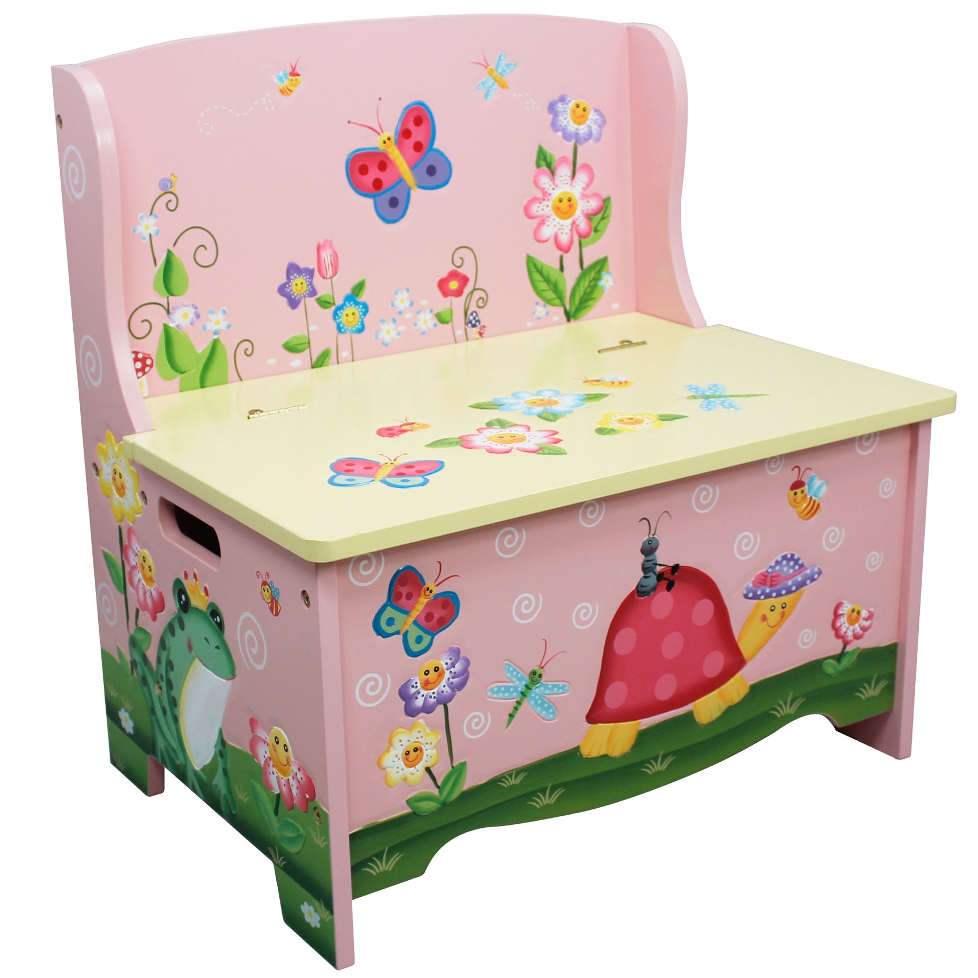 Fantasy Fields Magic Garden Childrens Kids Wooden Toy Storage Bench TD-11644A