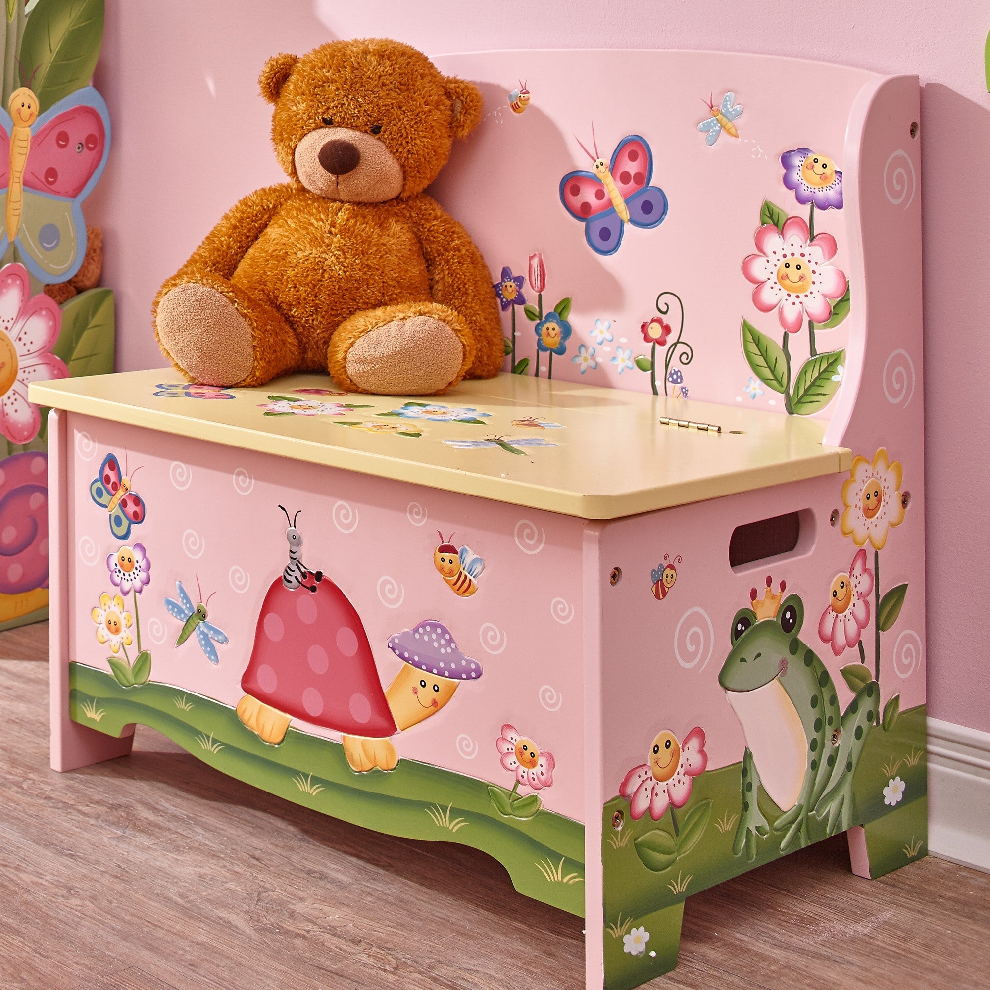 Fantasy Fields Magic Garden Childrens Kids Wooden Toy Storage Bench TD-11644A
