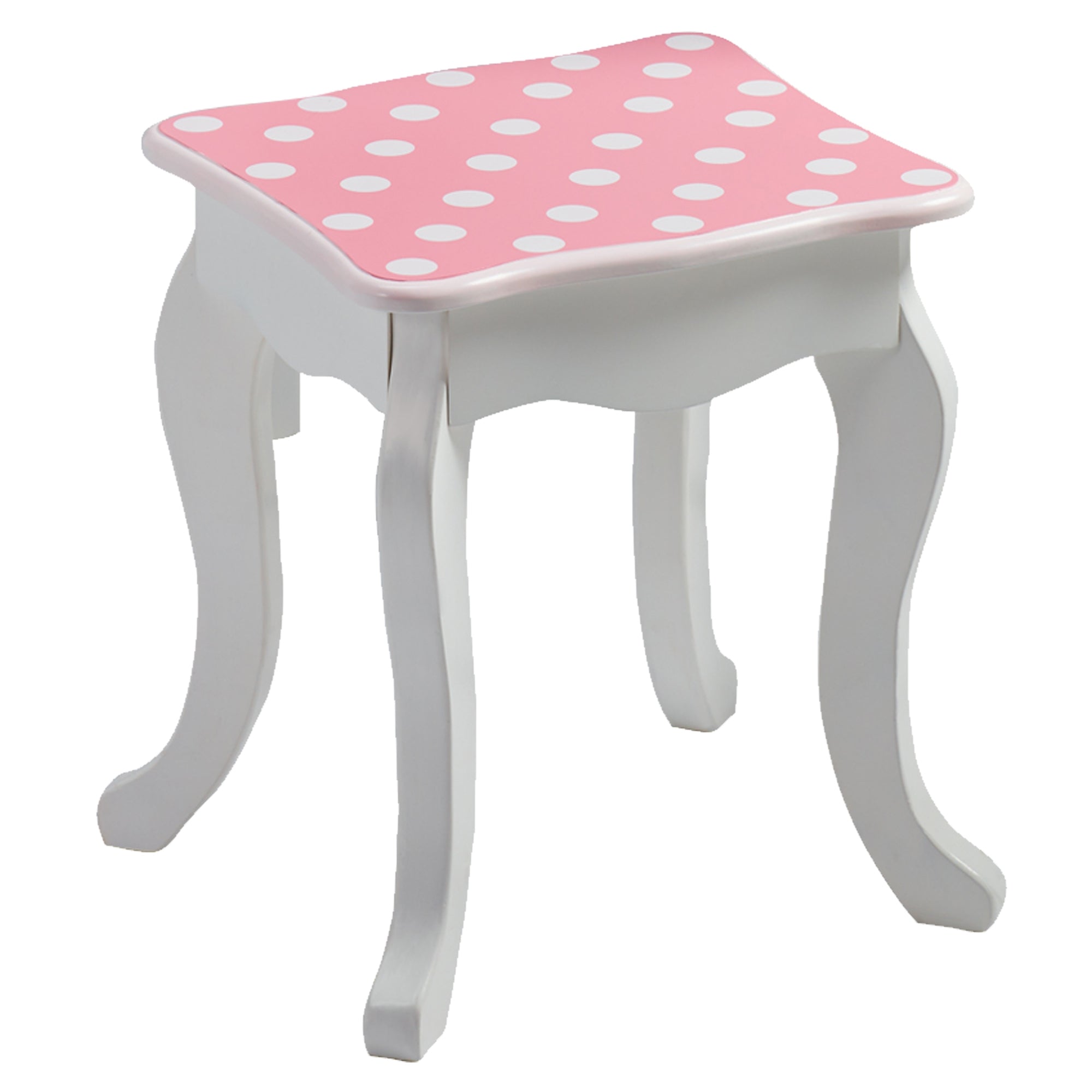 Fantasy Fields Kids Dressing Table & Stool, Vanity Set & Mirror, Polka Dots Pink