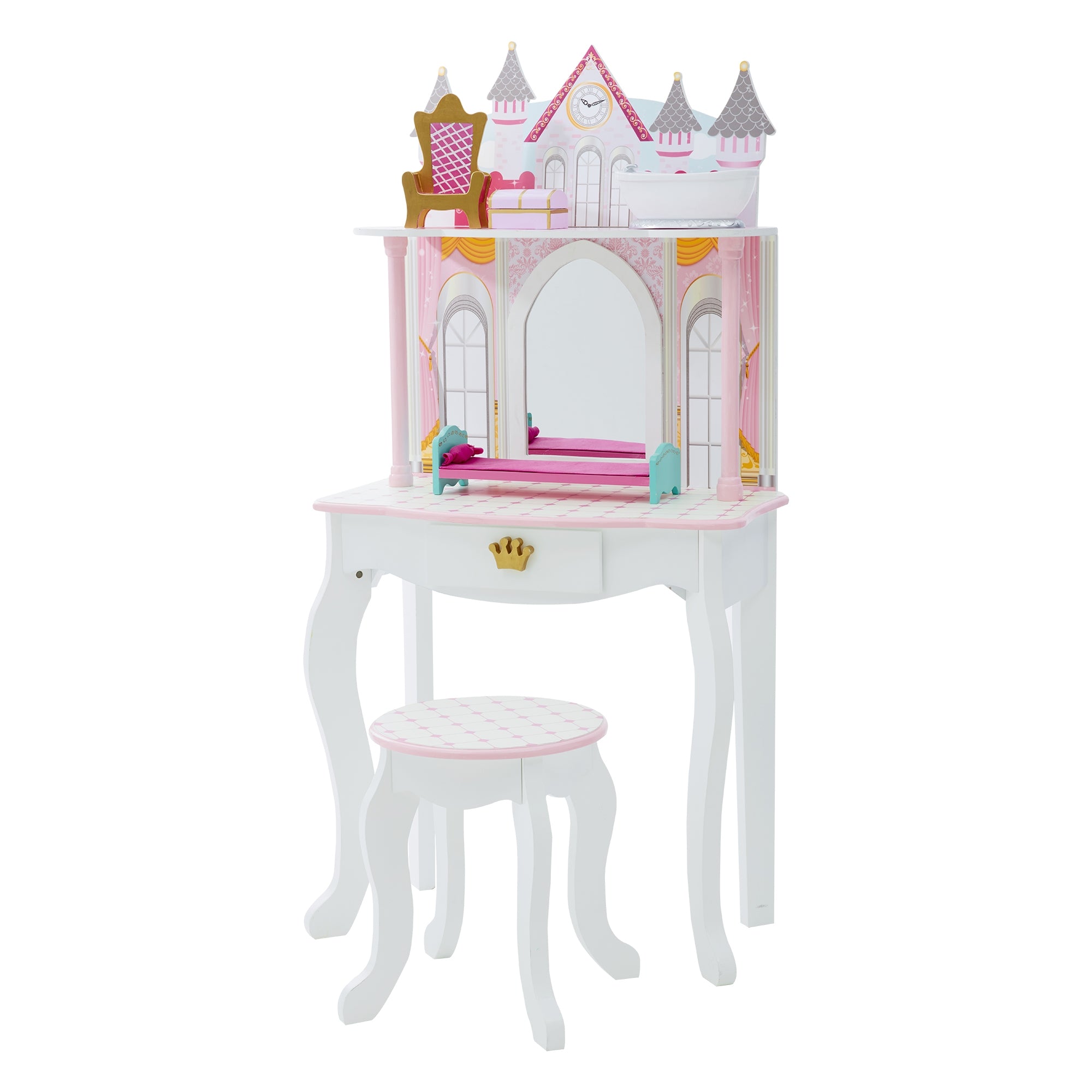 Fantasy Fields Castle Dressing Tables Vanity Table w/ Mirror and Stool TD-12951A