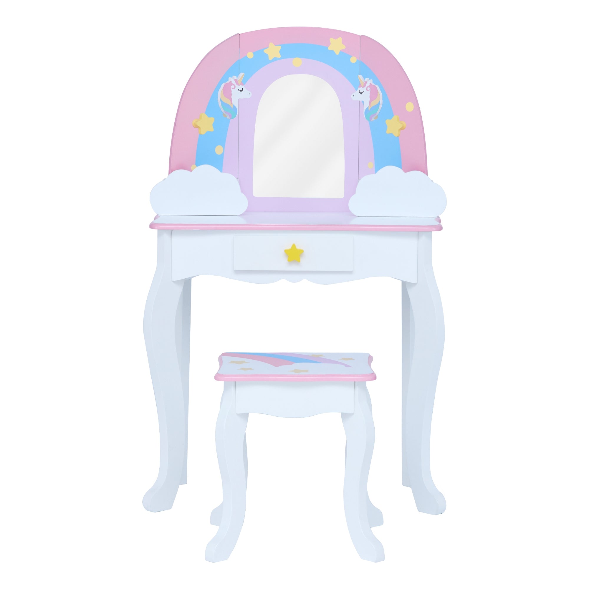 Fantasy Fields Vanity Set Dressing Table with Mirror Storage & Stool for Kids