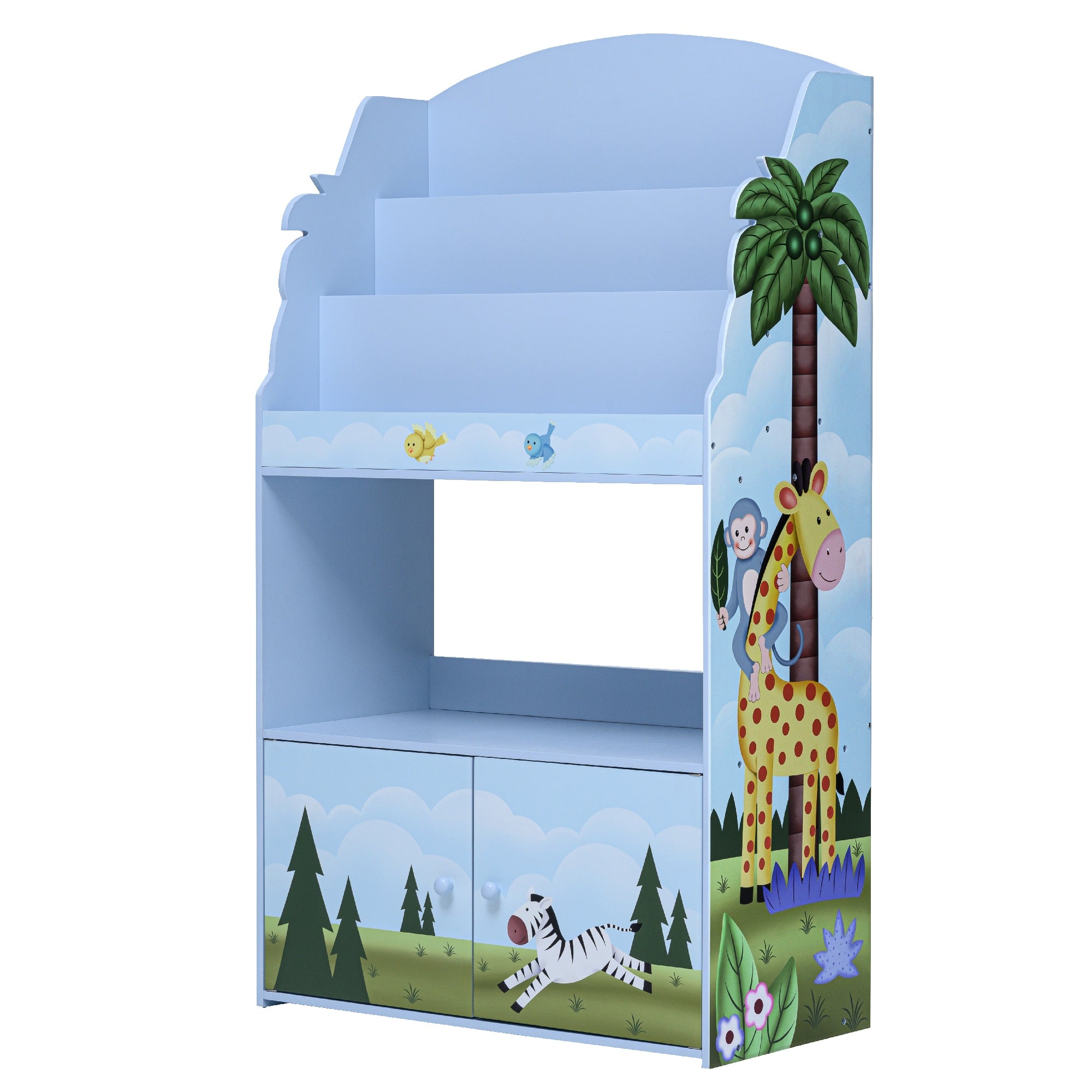 Fantasy Fields Kids Wooden Bookcase 3 Tier & Drawer Sunny Safari TD-13394SS