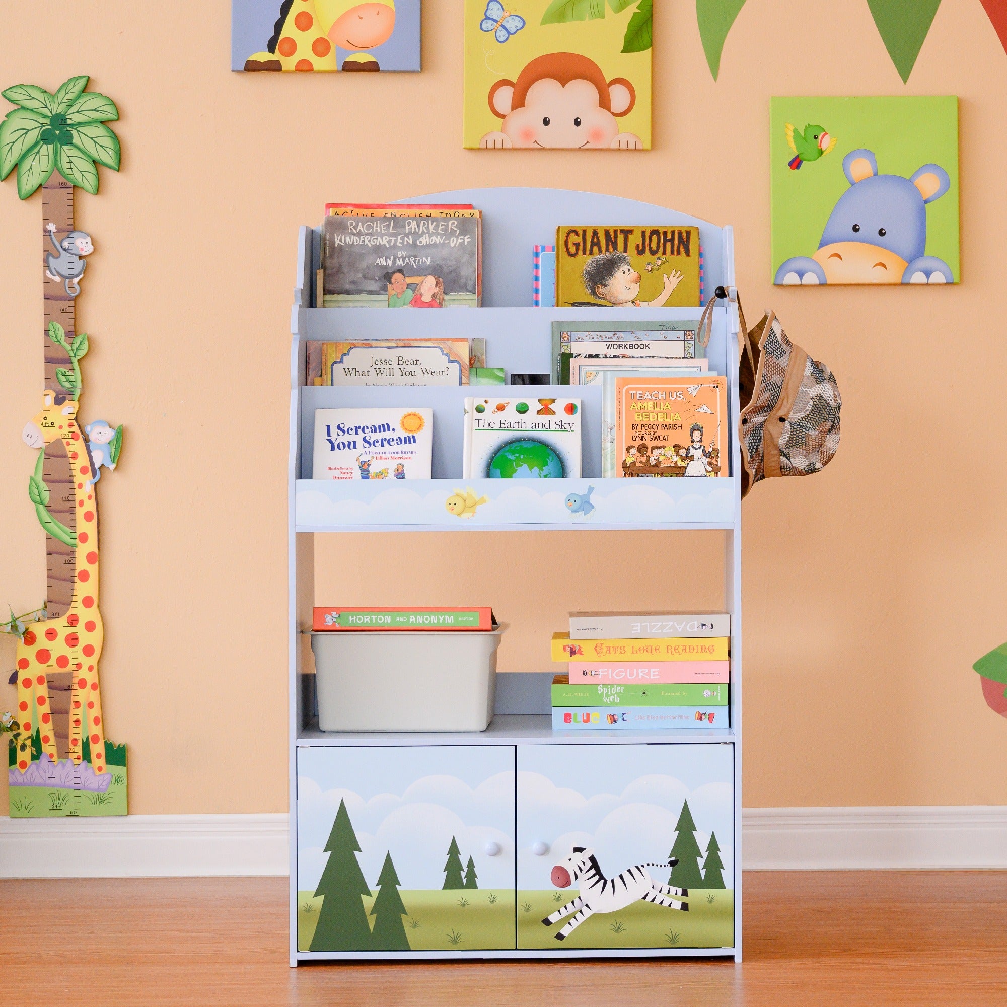 Fantasy Fields Kids Wooden Bookcase 3 Tier & Drawer Sunny Safari TD-13394SS