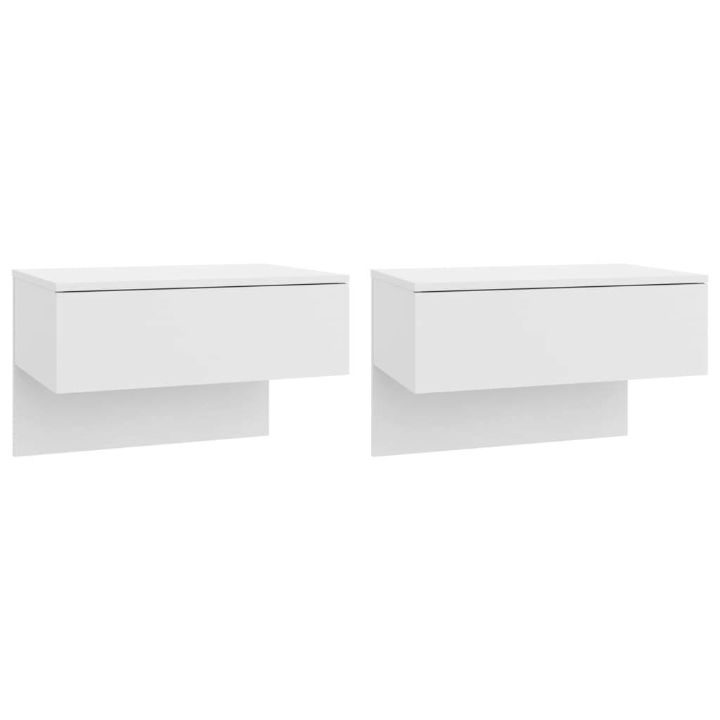 Wall-mounted Bedside Cabinets 2 pcs High Gloss White