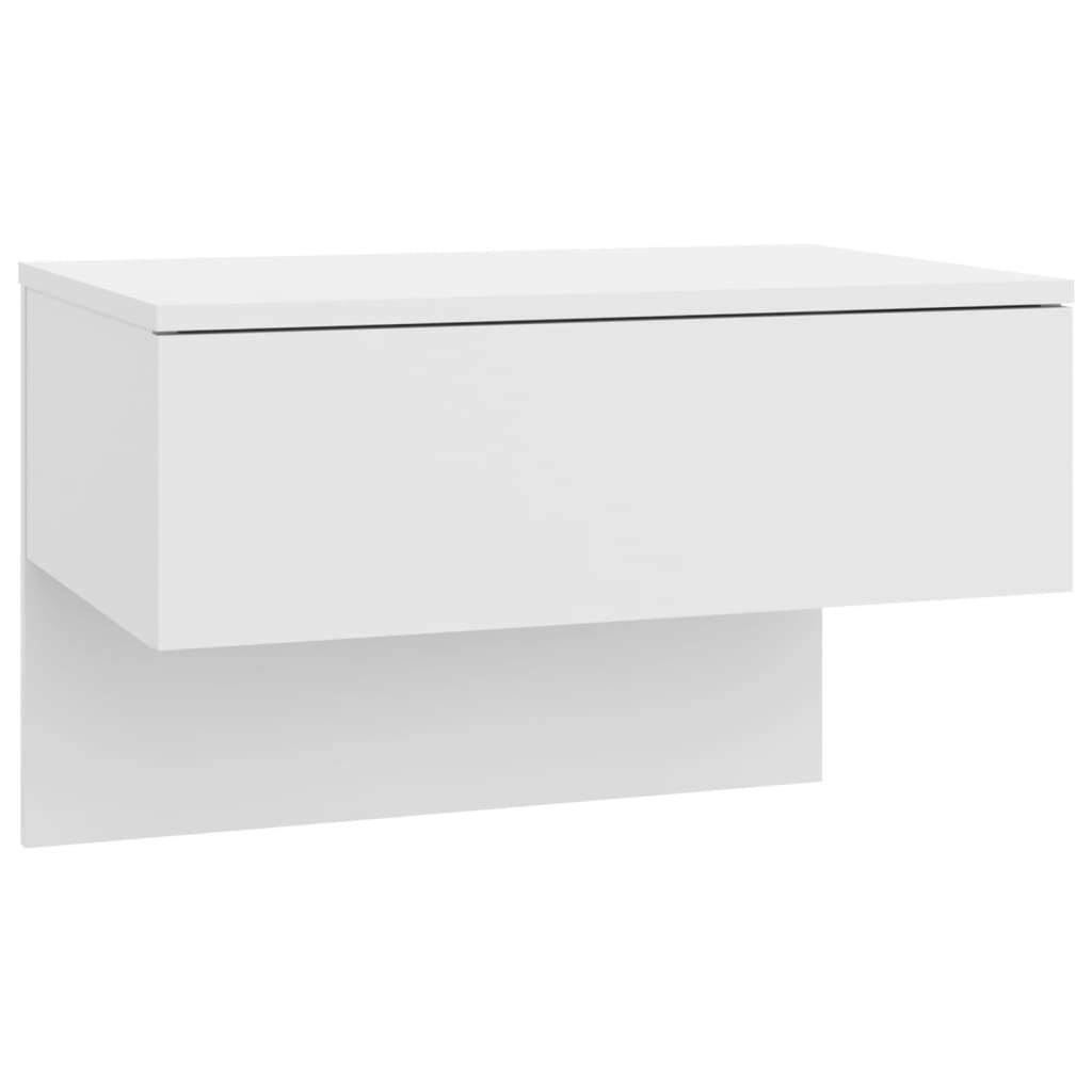 Wall-mounted Bedside Cabinets 2 pcs High Gloss White