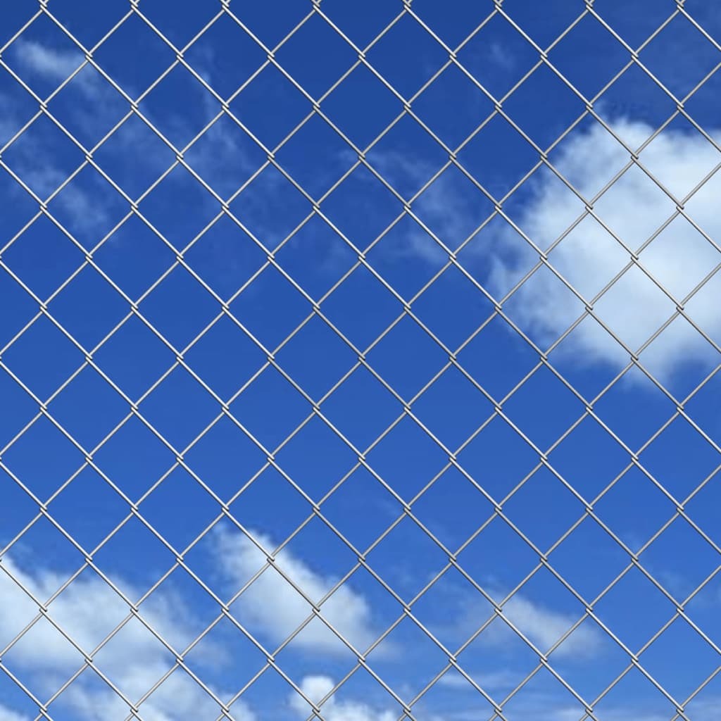 Chain Link Fence Galvanised Steel 15x0.8 m Silver
