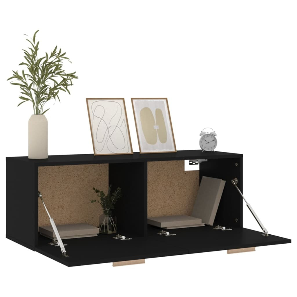 Wall Cabinet Black 100x36.5x35 cm Engineered Wood