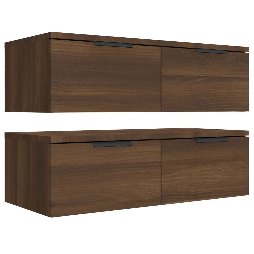 Wall Cabinets 2 pcs Brown Oak 68x30x20 cm Engineered Wood