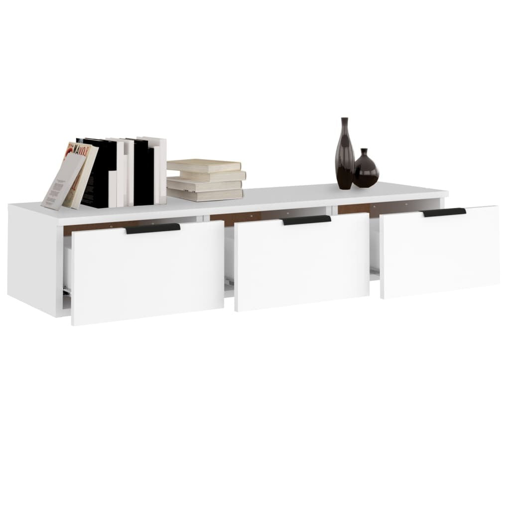 Wall Cabinet White 102x30x20 cm Engineered Wood