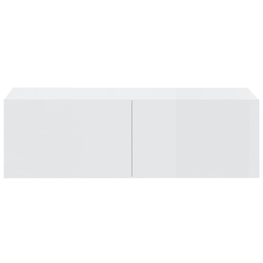 Wall TV Cabinets 4 pcs High Gloss White 100x30x30 cm