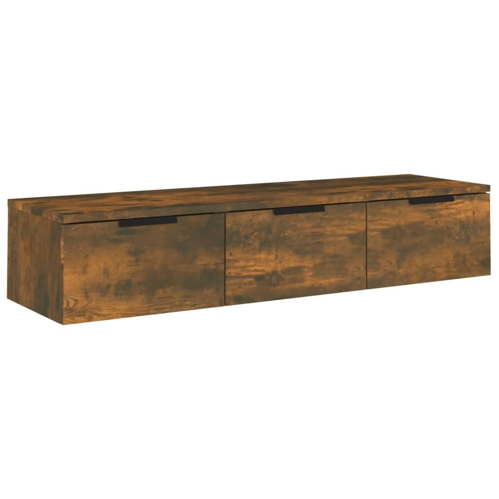 Wall Cabinet Smoked Oak 102x30x20 cm Engineered Wood