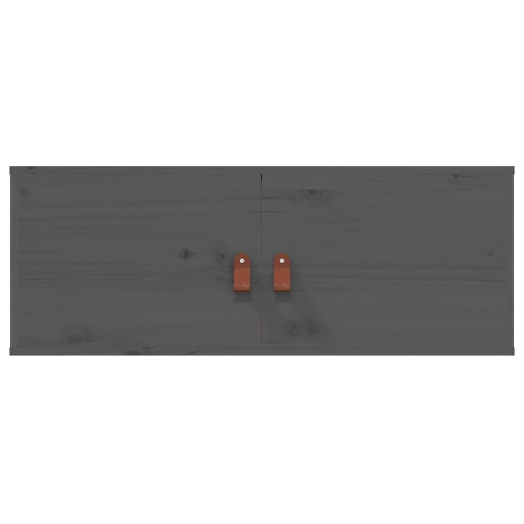 Wall Cabinets 2 pcs Grey 80x30x30 cm Solid Wood Pine