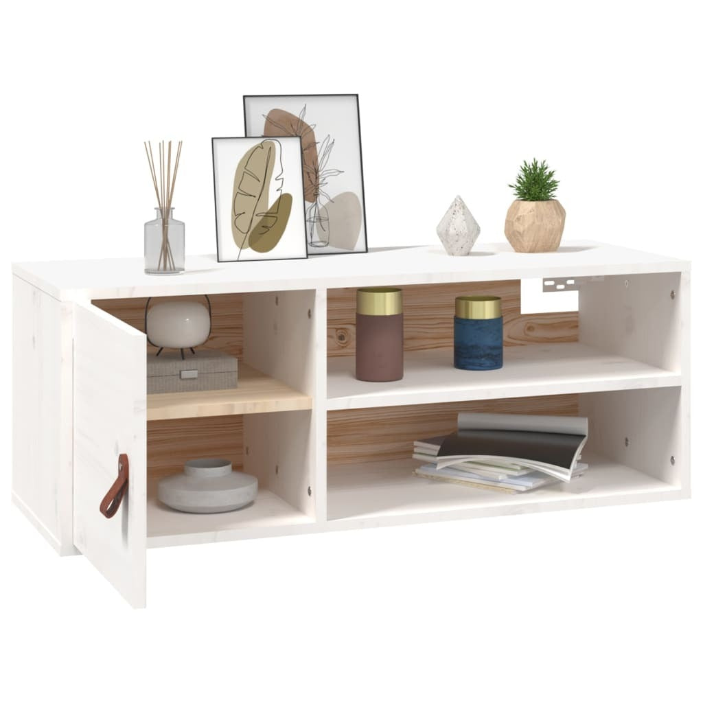 Wall Cabinets 2 pcs White 80x30x30 cm Solid Wood Pine