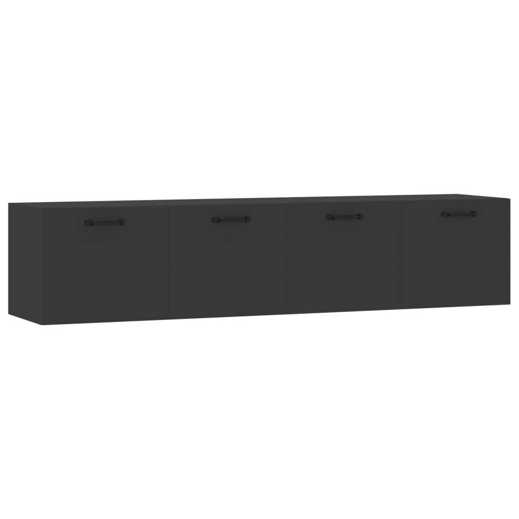 Wall Cabinets 2 pcs Black 60x36.5x35 cm Engineered Wood