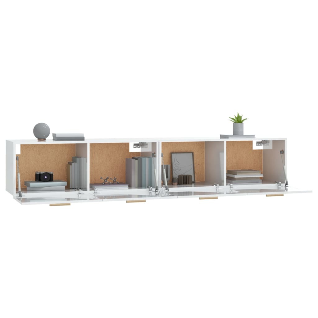 Wall Cabinets 2 pcs High Gloss White 100x36.5x35 cm Engineered Wood