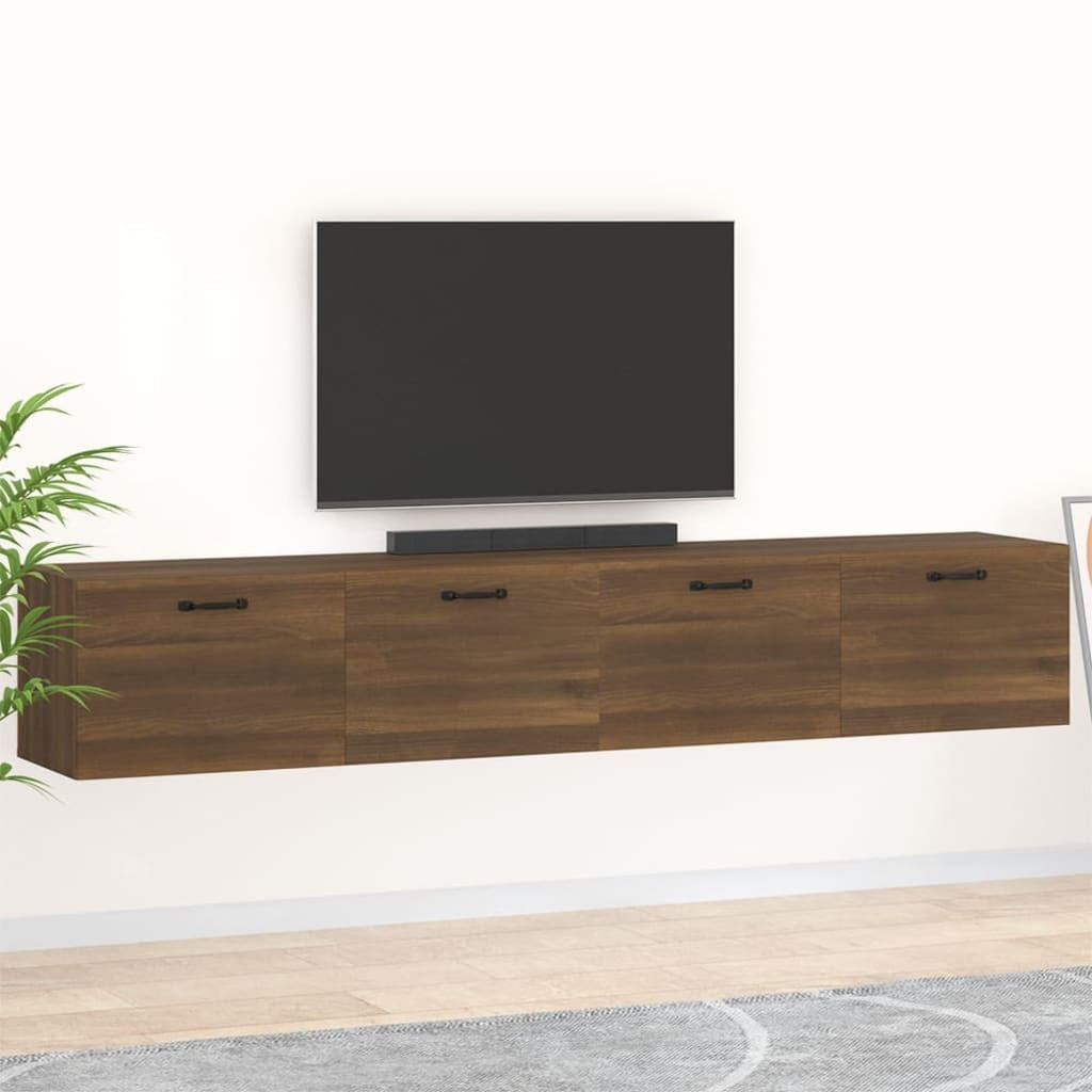 Wall Cabinets 2 pcs Brown Oak 100x36.5x35 cm Engineered Wood