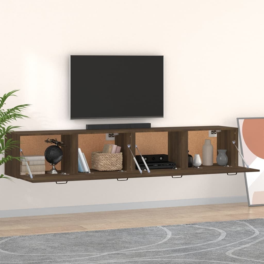 Wall Cabinets 2 pcs Brown Oak 100x36.5x35 cm Engineered Wood