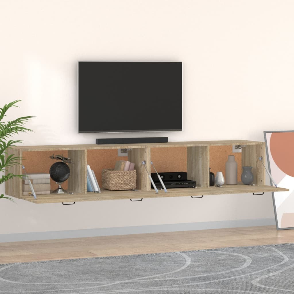 Wall Cabinets 2 pcs Sonoma Oak 100x36.5x35 cm Engineered Wood