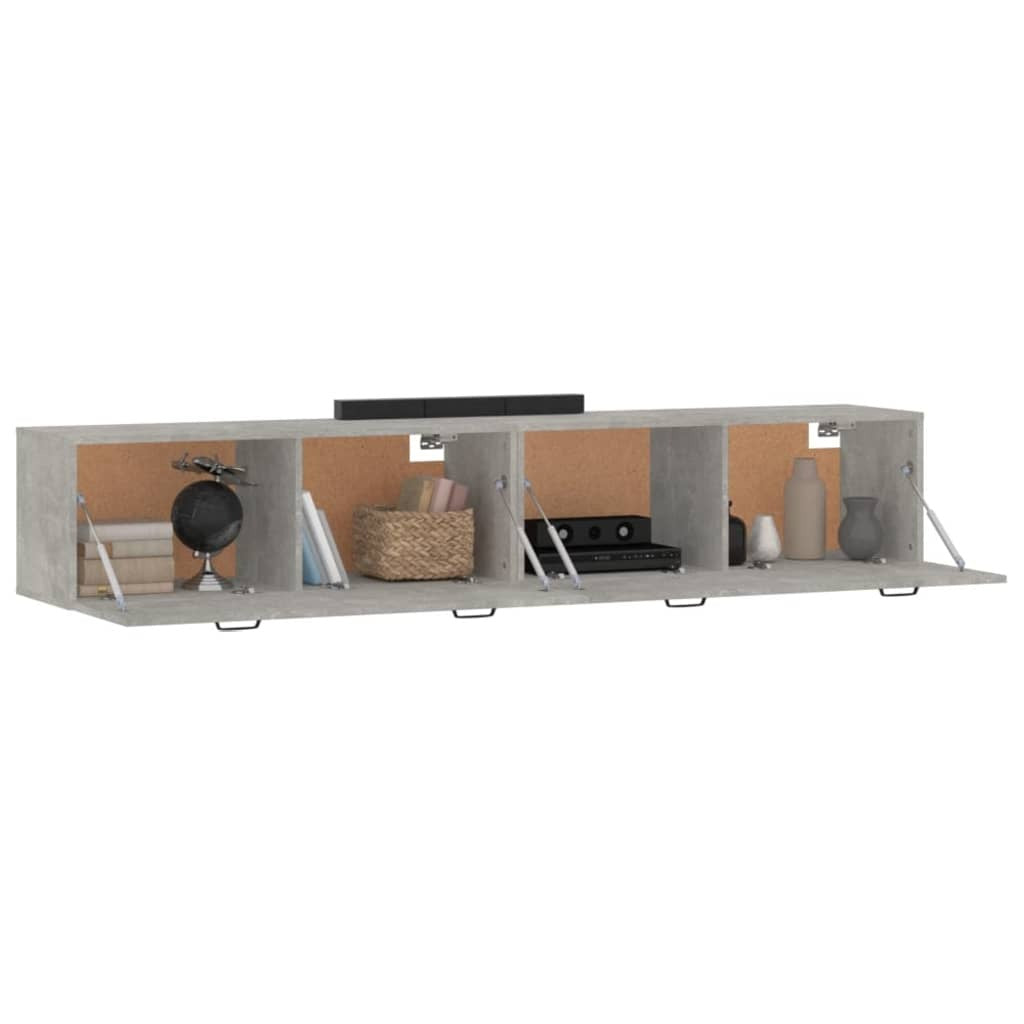 Wall Cabinets 2 pcs Concrete Grey 100x36.5x35 cm Engineered Wood