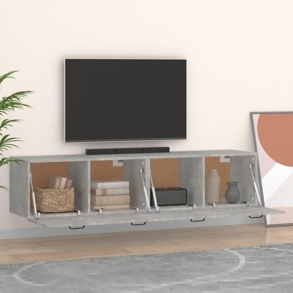 Wall Cabinets 2 pcs Concrete Grey 60x36.5x35 cm Engineered Wood