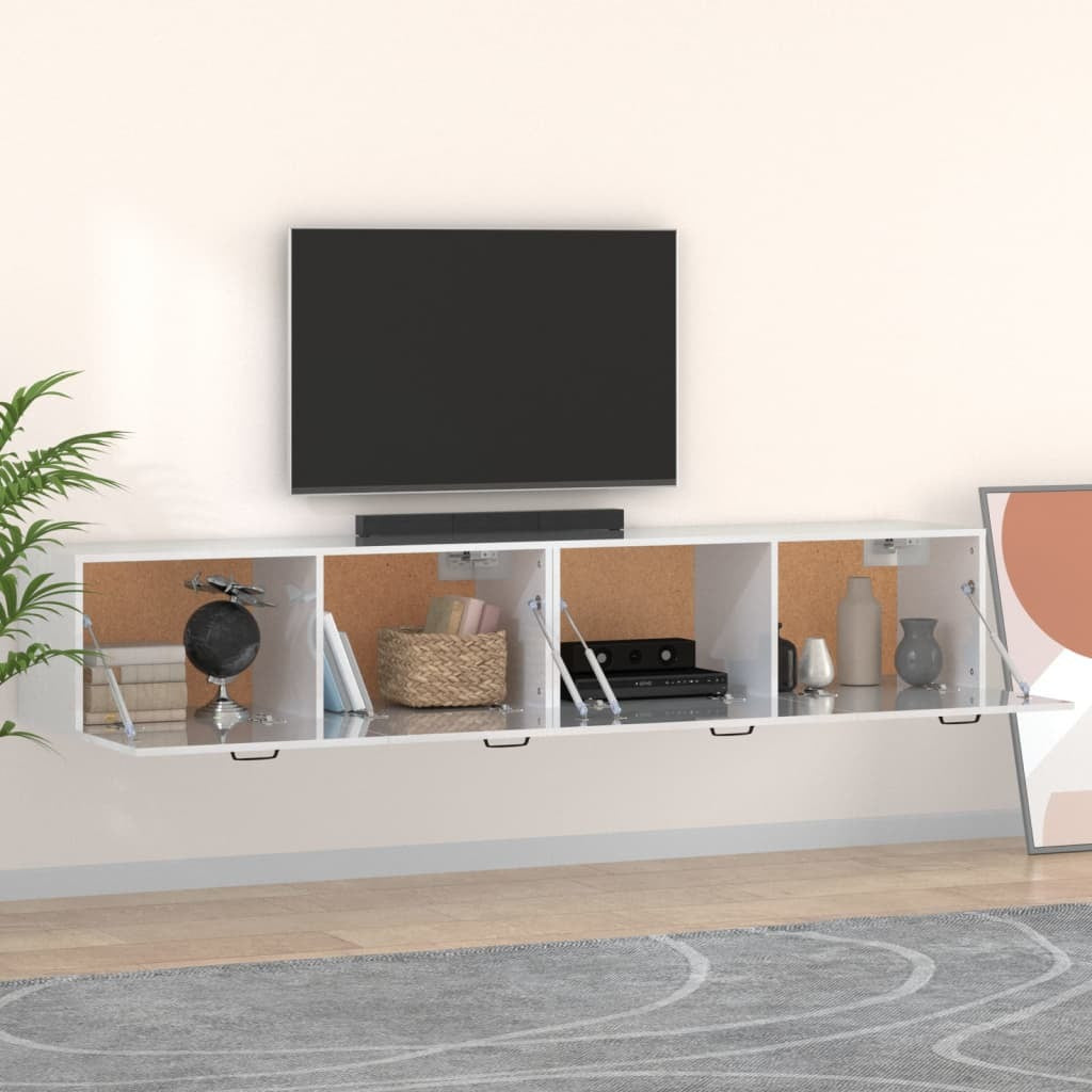 Wall Cabinets 2 pcs High Gloss White 100x36.5x35 cm Engineered Wood