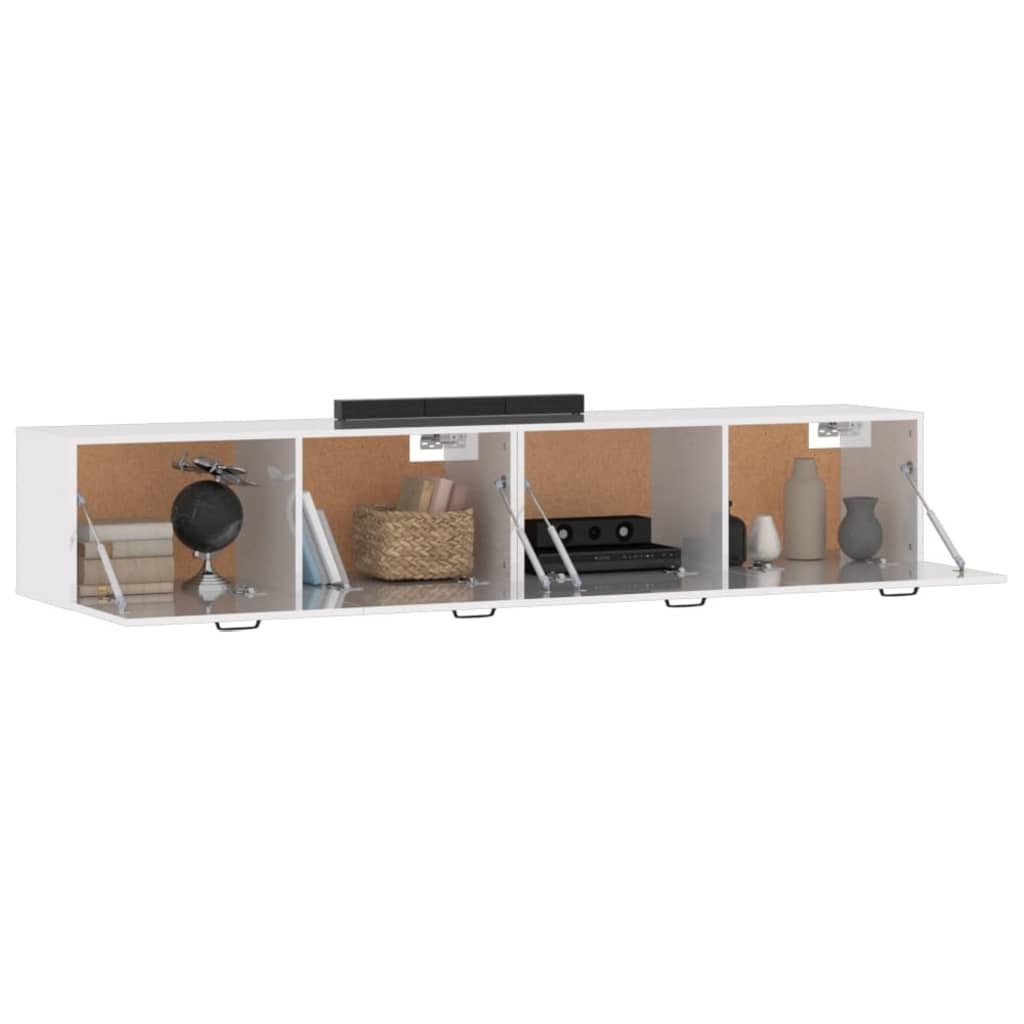 Wall Cabinets 2 pcs High Gloss White 100x36.5x35 cm Engineered Wood