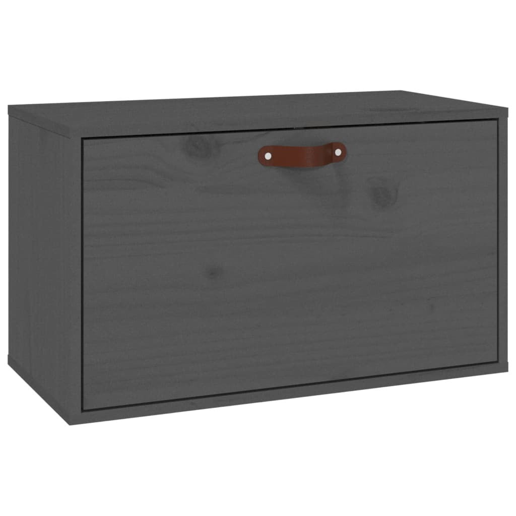Wall Cabinet Grey 60x30x35 cm Solid Wood Pine