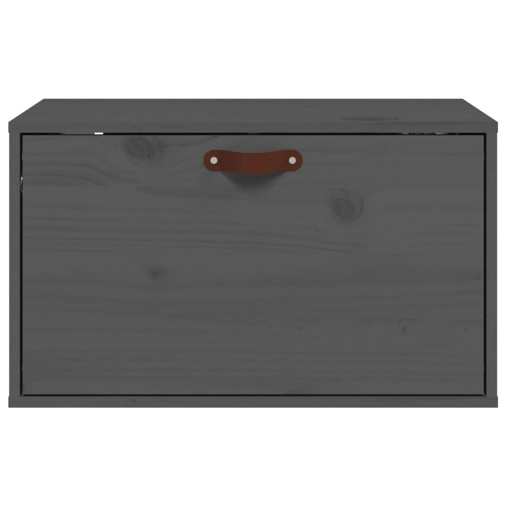 Wall Cabinet Grey 60x30x35 cm Solid Wood Pine