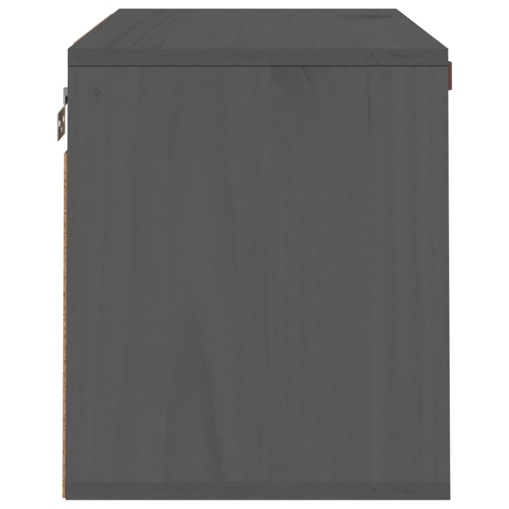 Wall Cabinet Grey 60x30x35 cm Solid Wood Pine