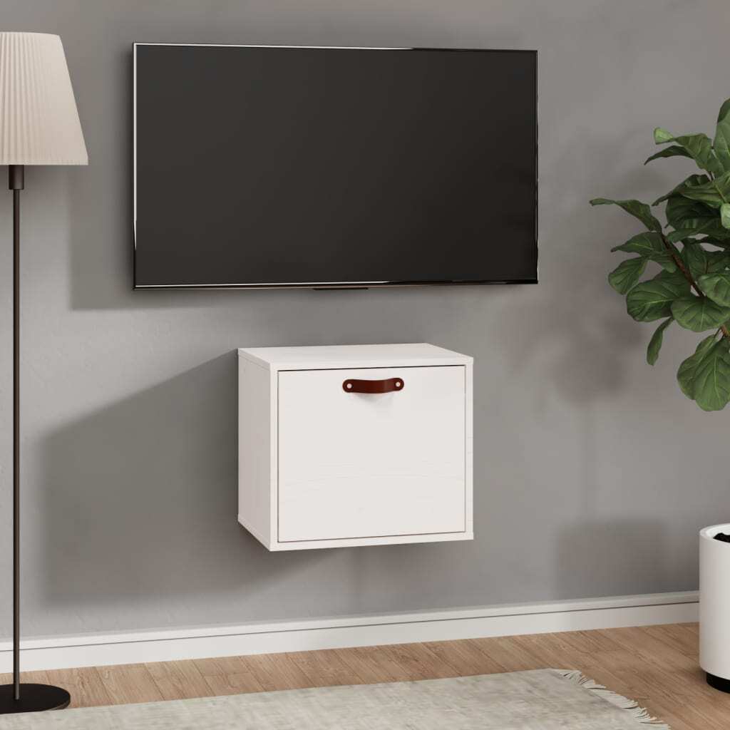 Wall Cabinet White 40x30x35 cm Solid Wood Pine