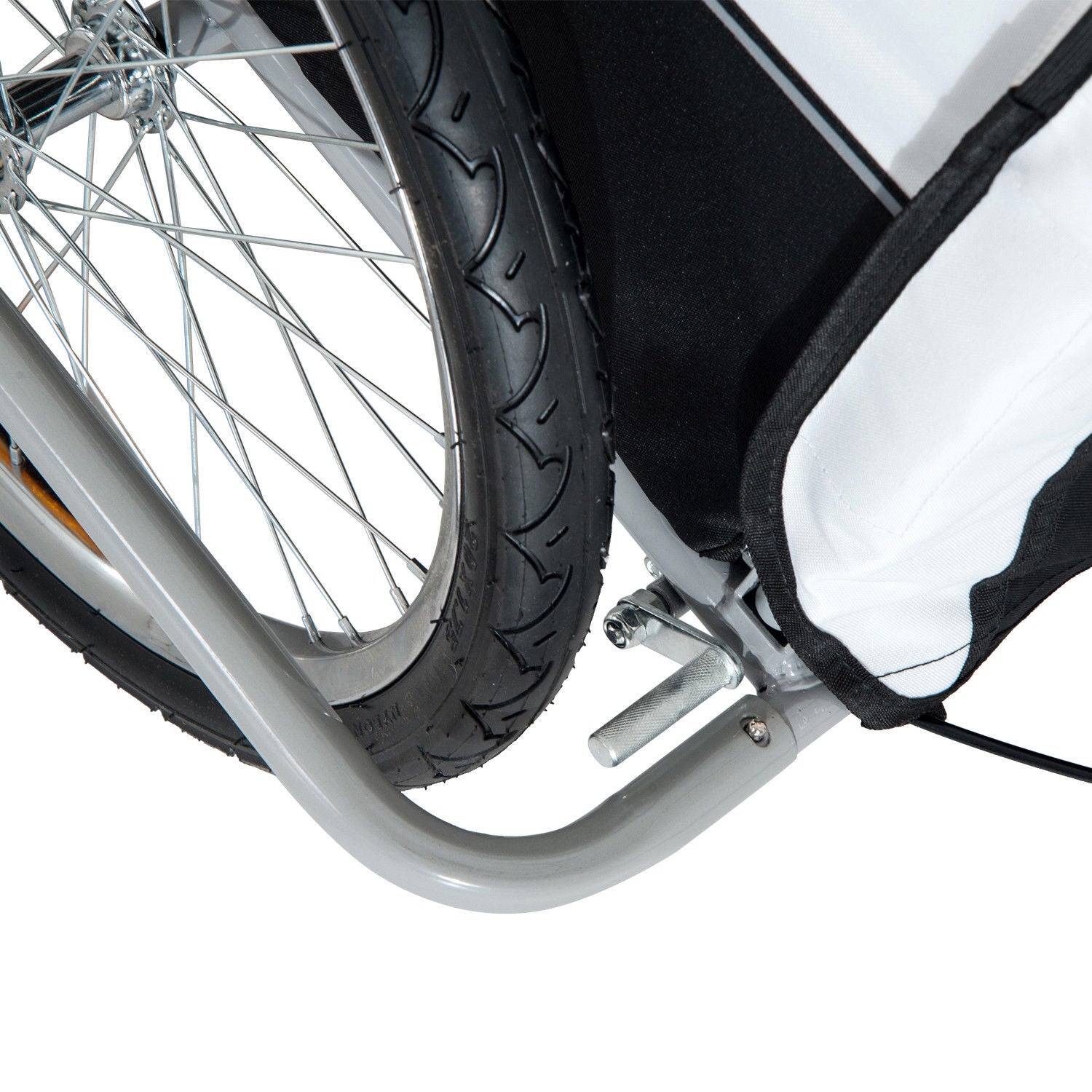 Child Trailer Bike Bicycle for Kids 2 Seater Pivot Wheel Steel White HOMCOM