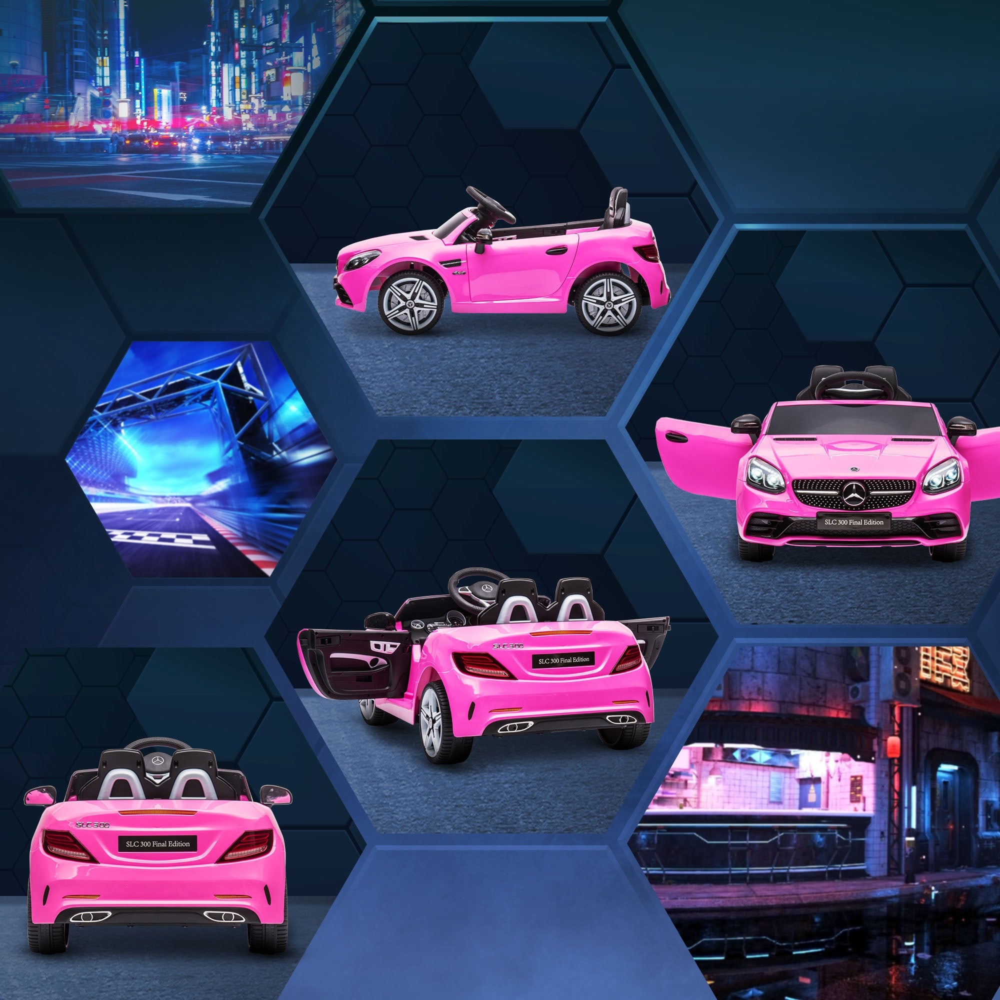 Benz 12V Kids Electric Ride On Car W/ Remote Control Music Pink