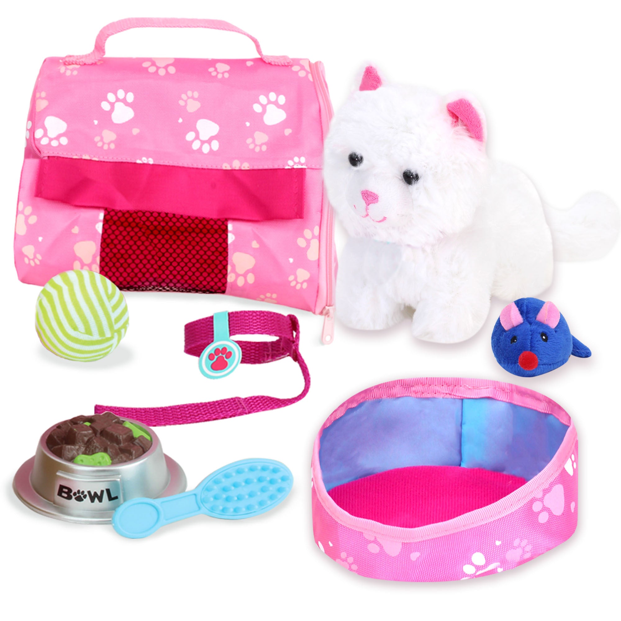 Plush Kitty Cat Carrier & 8 Interactive Accessories 18