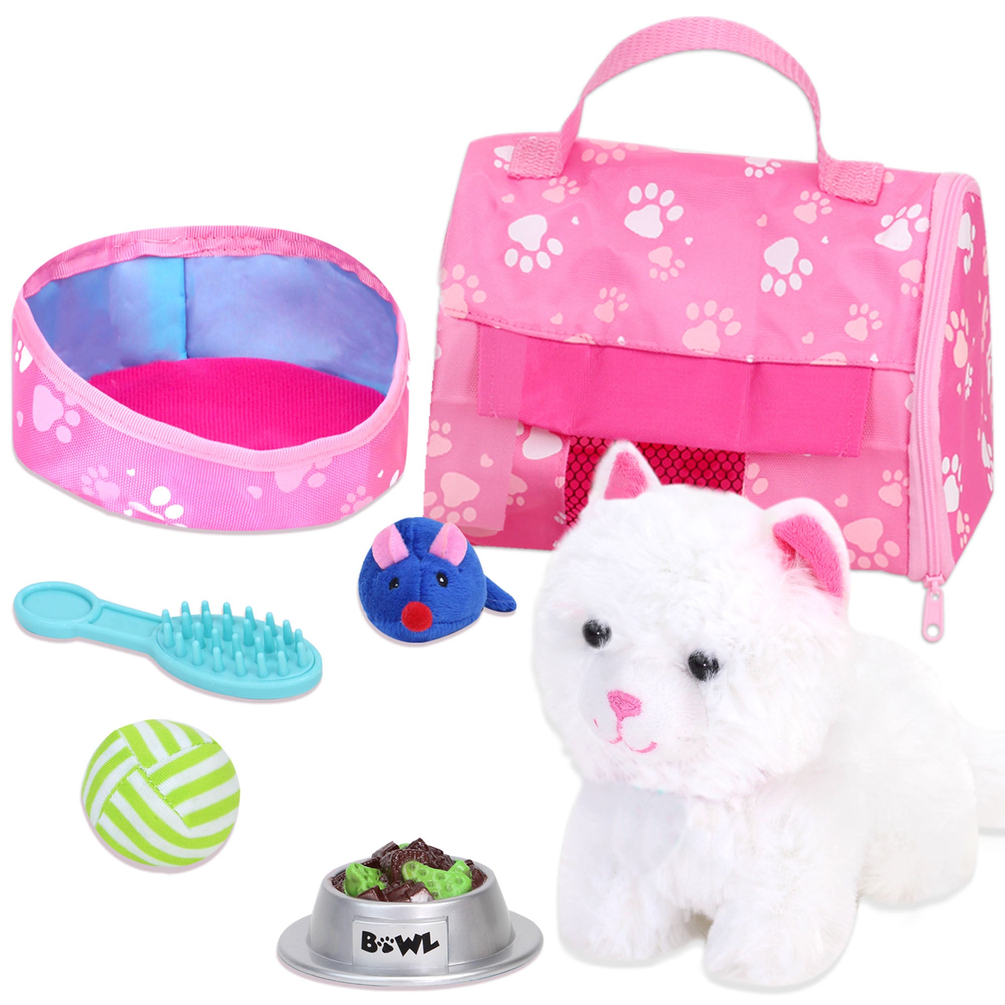 Plush Kitty Cat Carrier & 8 Interactive Accessories 18