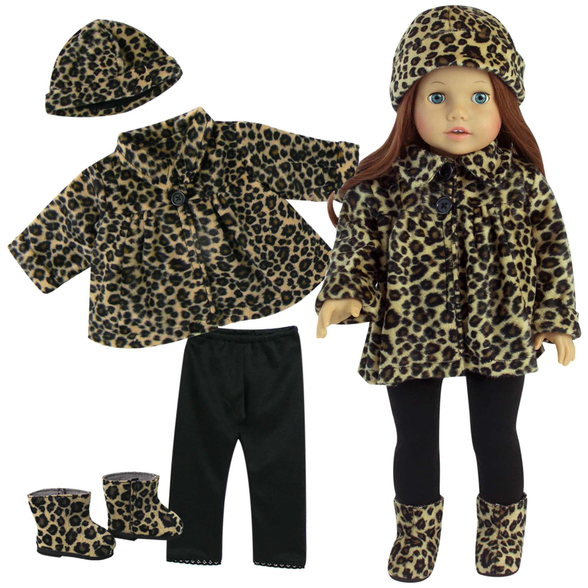 4 Piece Baby Dolls Clothes Set & Doll Shoes, 18