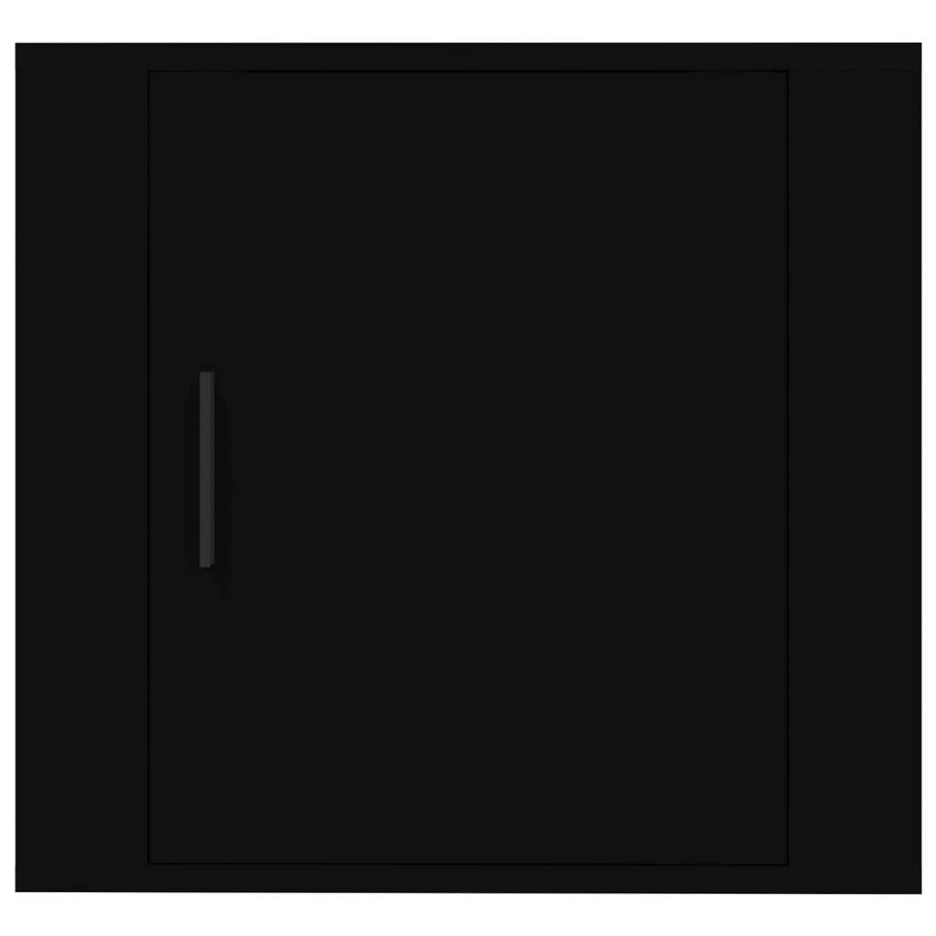 Wall-mounted Bedside Cabinet Black 50x30x47 cm