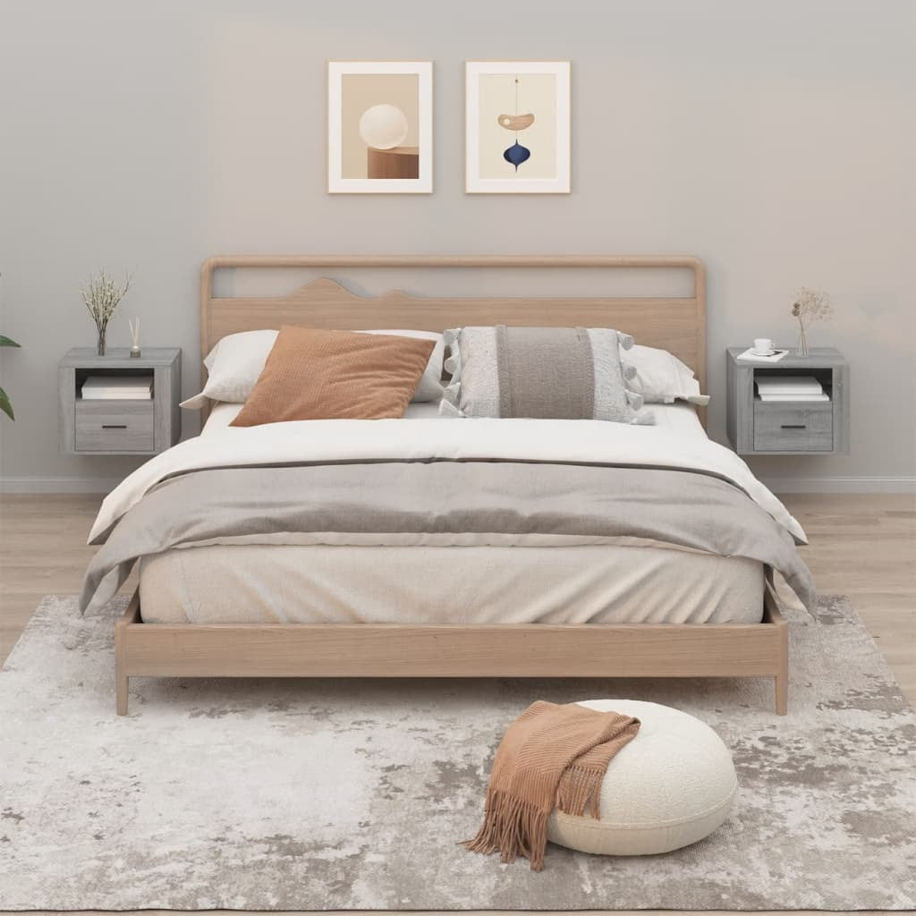Wall-mounted Bedside Cabinets 2 pcs Grey Sonoma 50x36x40 cm