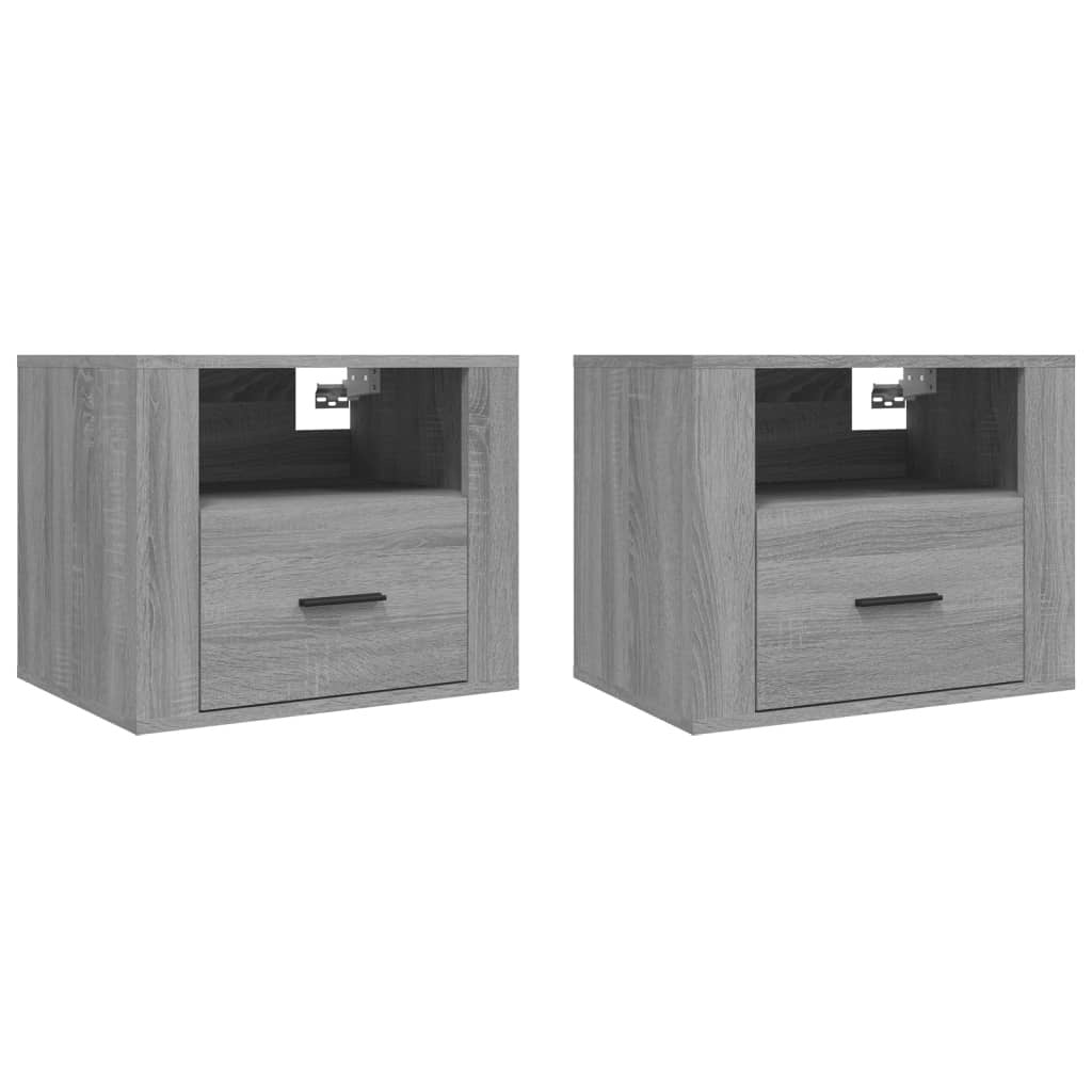 Wall-mounted Bedside Cabinets 2 pcs Grey Sonoma 50x36x40 cm