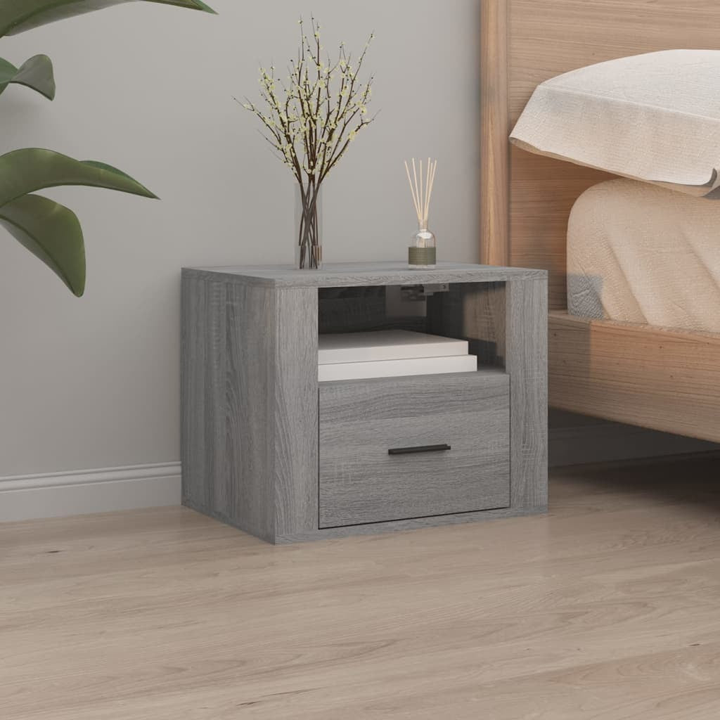 Wall-mounted Bedside Cabinets 2 pcs Grey Sonoma 50x36x40 cm