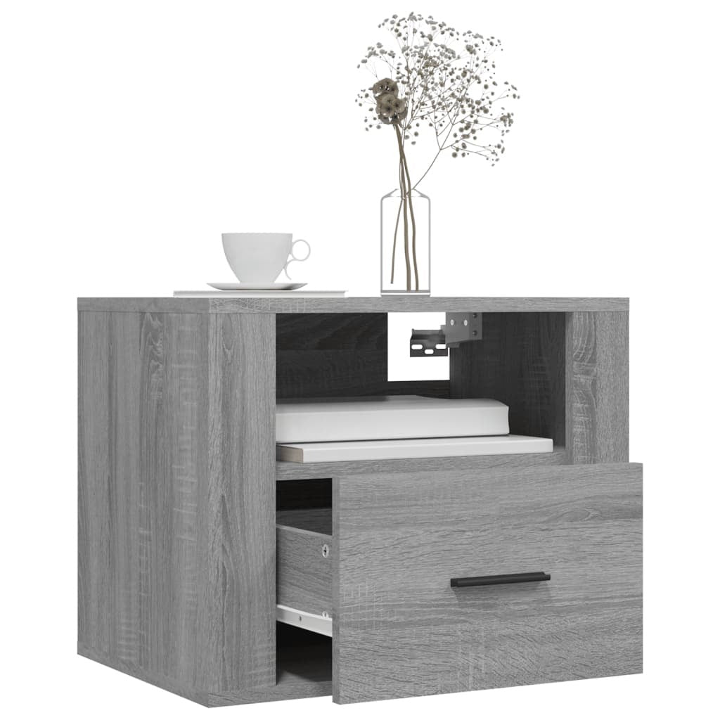 Wall-mounted Bedside Cabinets 2 pcs Grey Sonoma 50x36x40 cm
