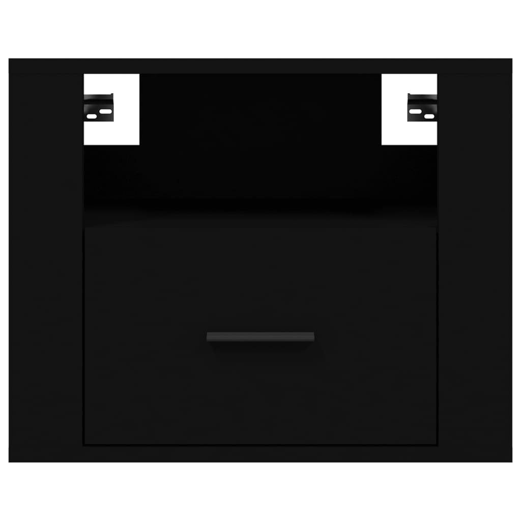 Wall-mounted Bedside Cabinet Black 50x36x40 cm
