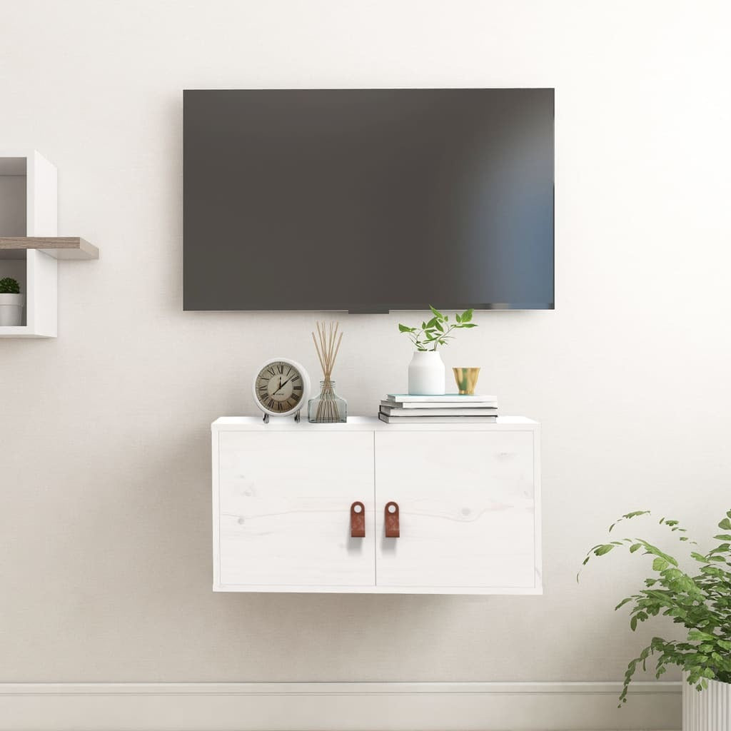 Wall Cabinet White 60x30x30 cm Solid Wood Pine