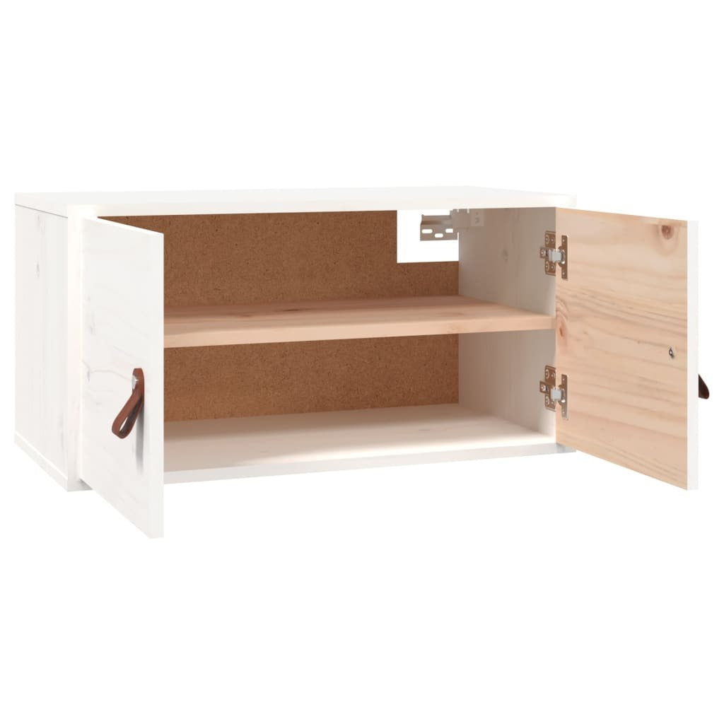 Wall Cabinet White 60x30x30 cm Solid Wood Pine