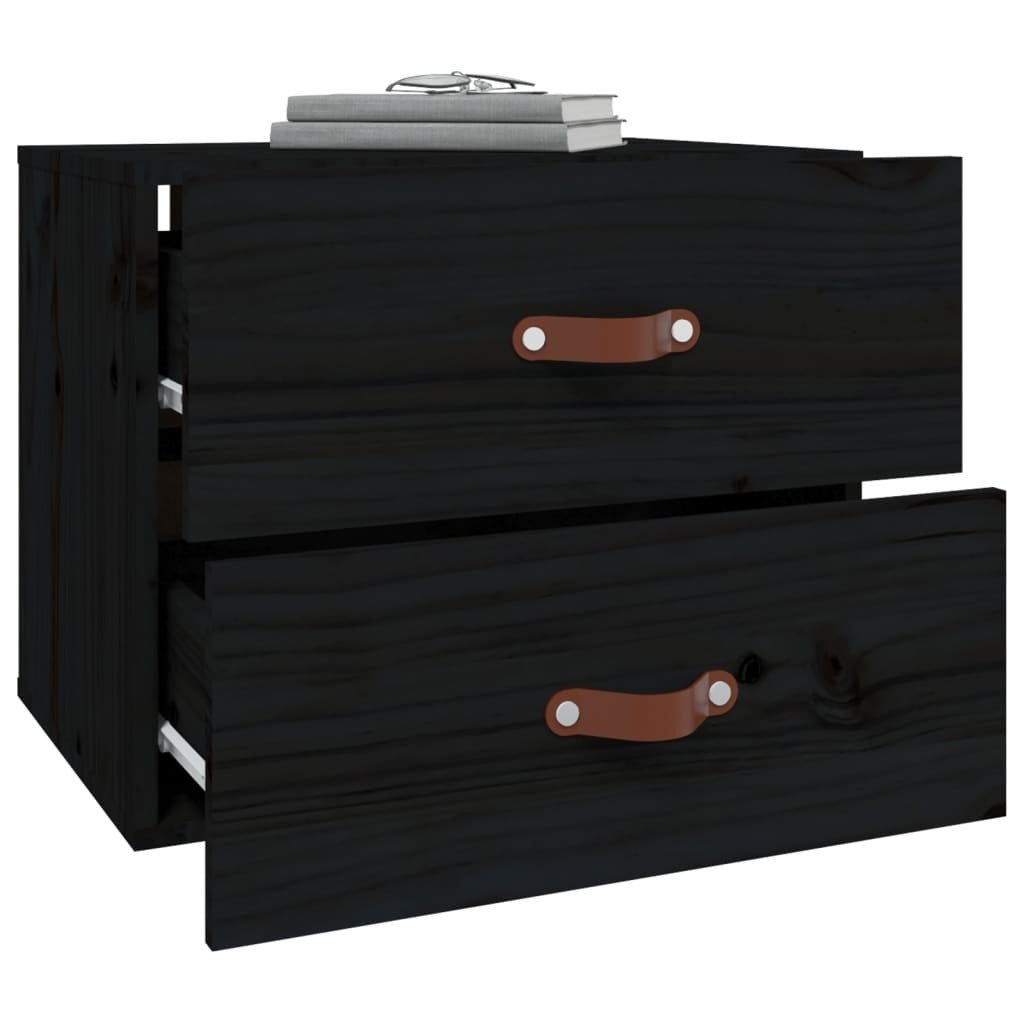 Wall-mounted Bedside Cabinet Black 50x36x40 cm
