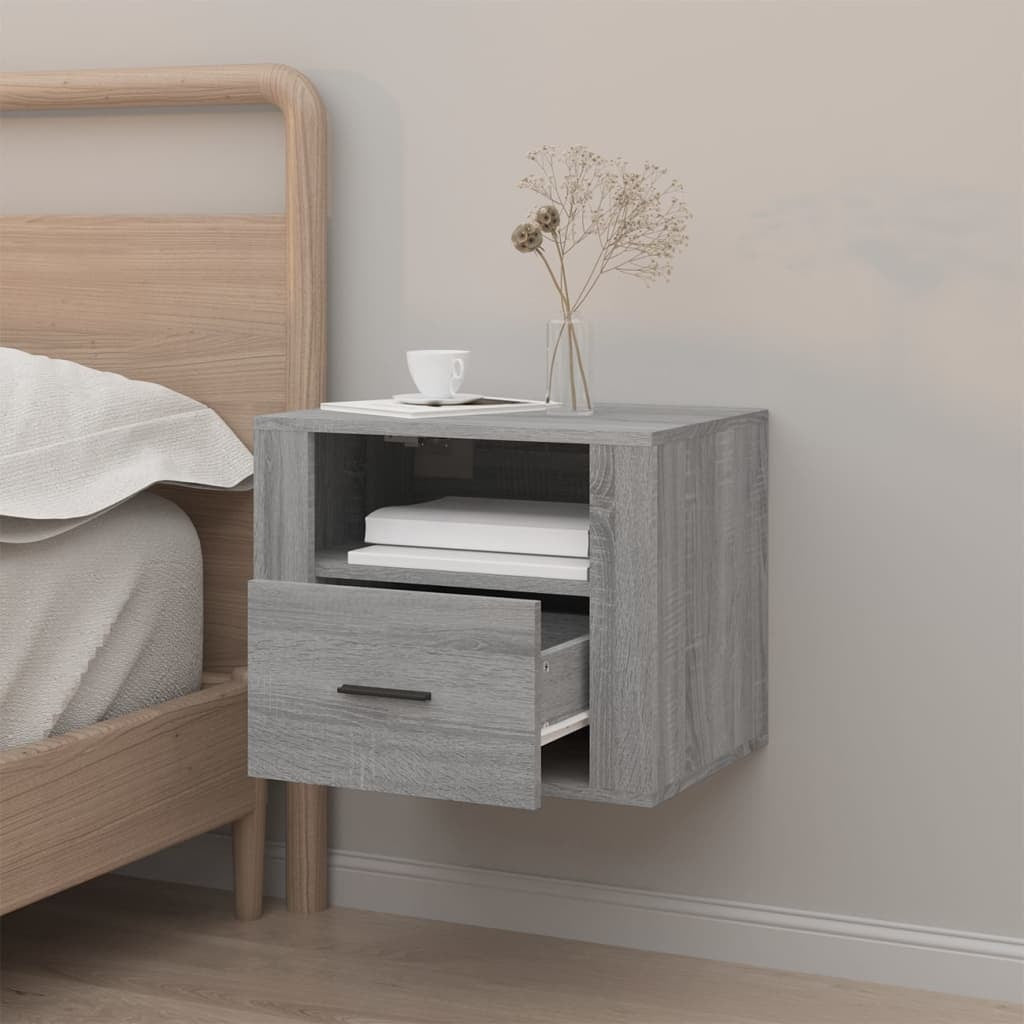 Wall-mounted Bedside Cabinet Grey Sonoma 50x36x40 cm
