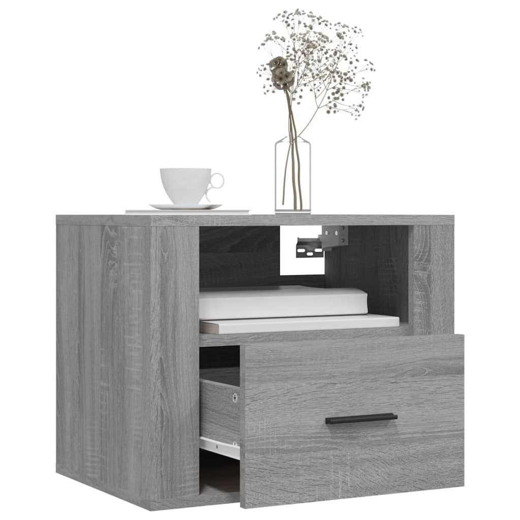 Wall-mounted Bedside Cabinet Grey Sonoma 50x36x40 cm