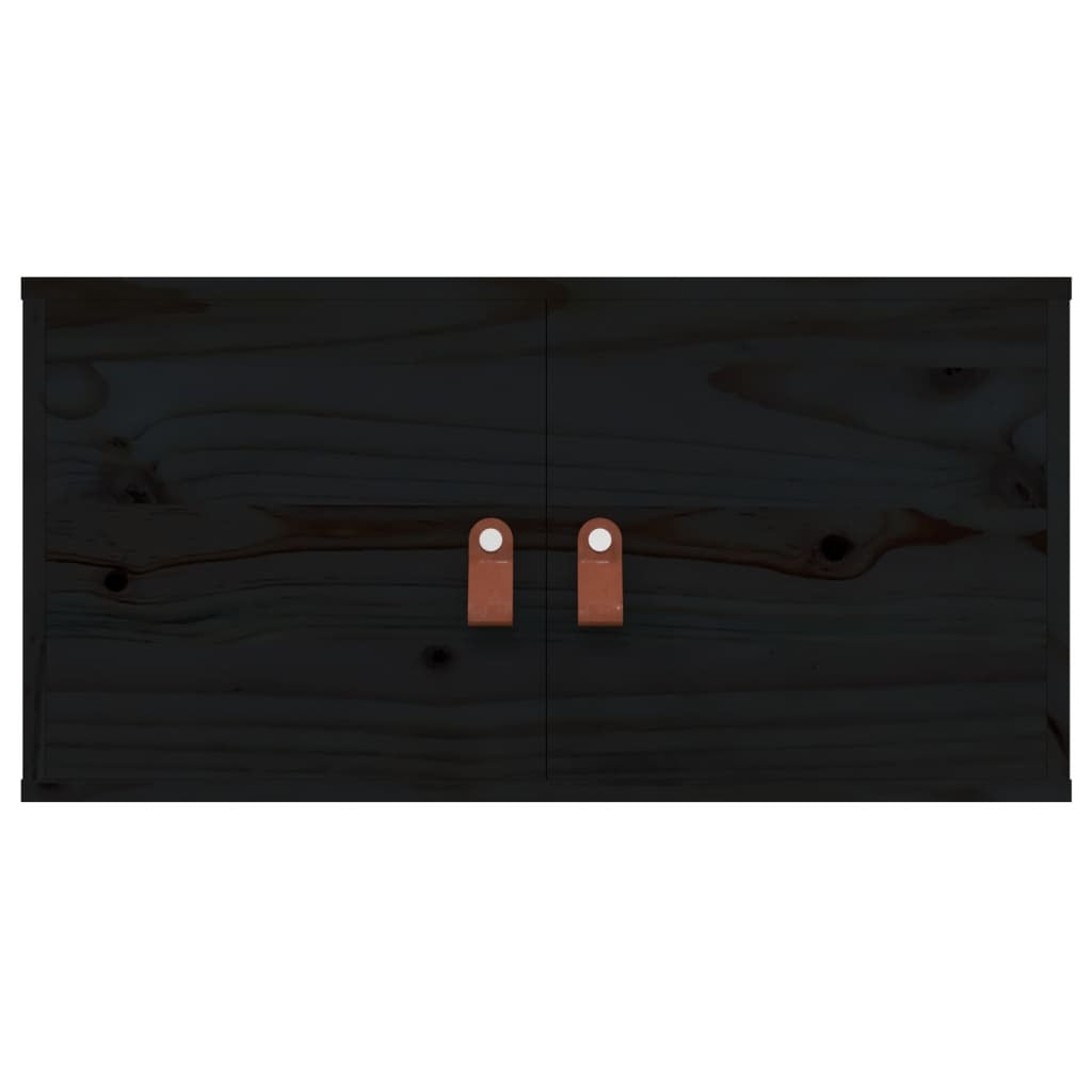 Wall Cabinets 2 pcs Black 60x30x30 cm Solid Wood Pine