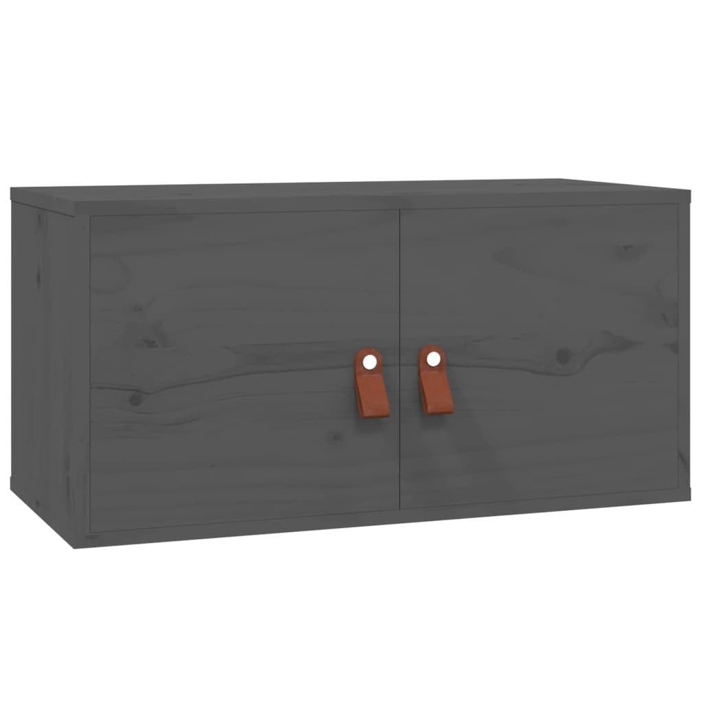 Wall Cabinets 2 pcs Grey 60x30x30 cm Solid Wood Pine