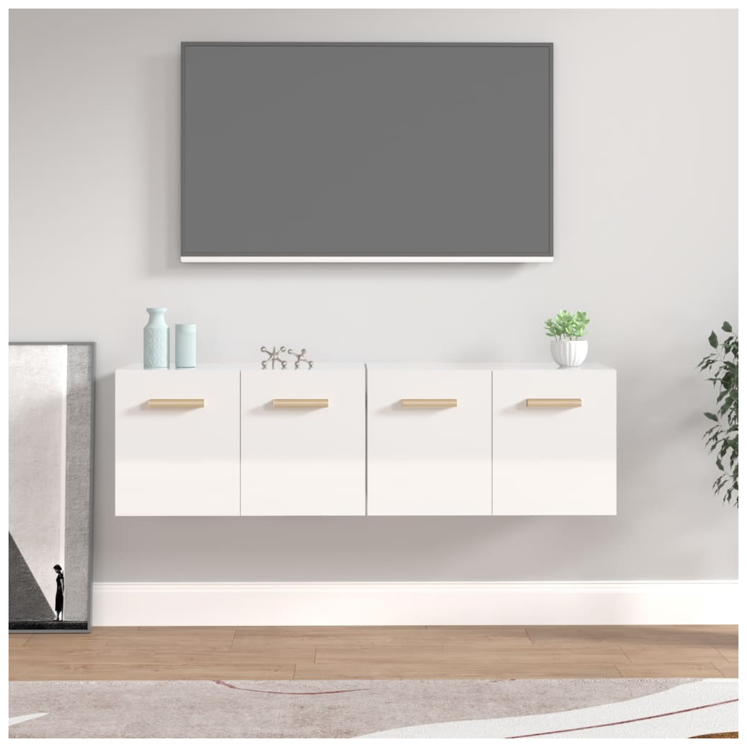 Wall Cabinets 2 pcs High Gloss White 60x36.5x35 cm Engineered Wood