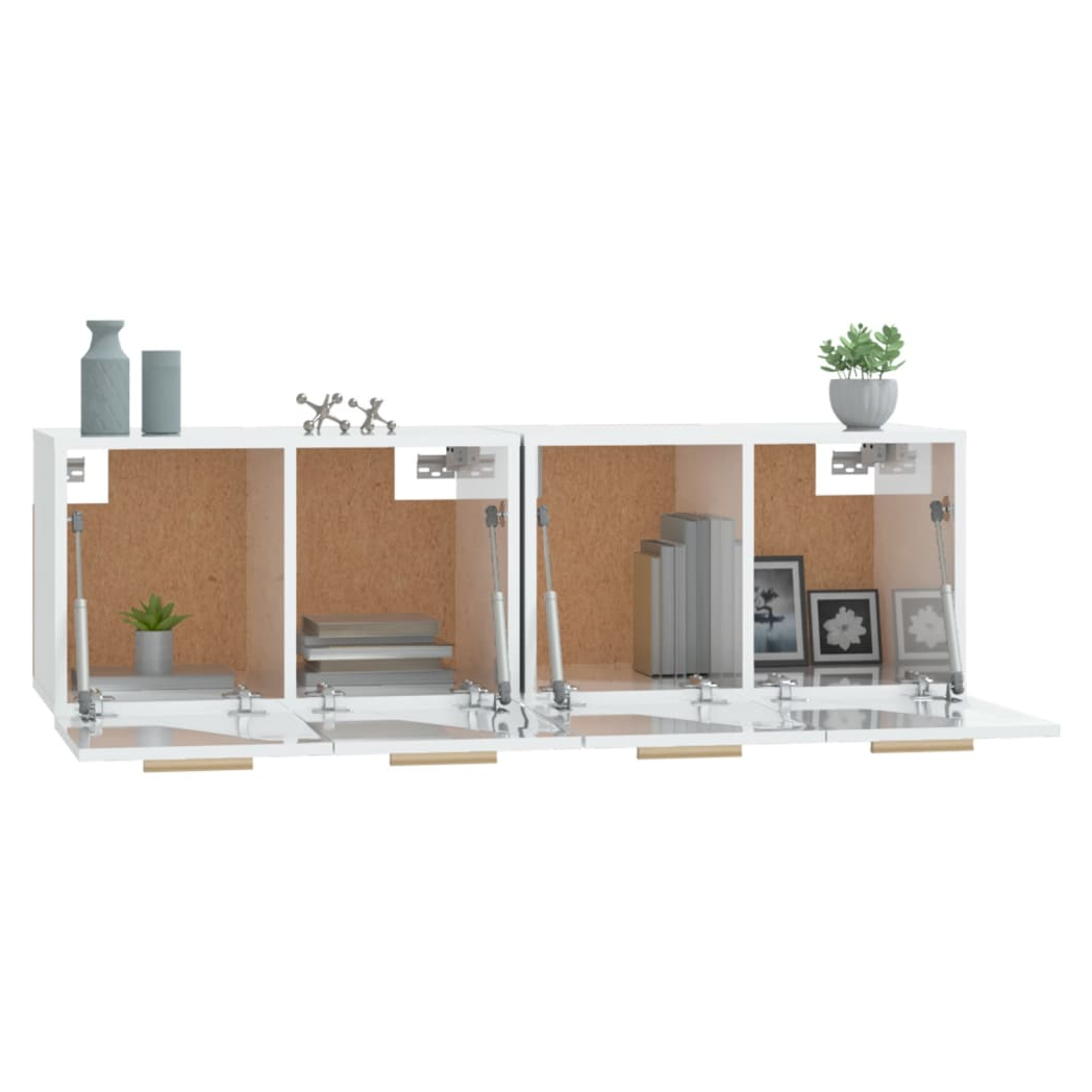 Wall Cabinets 2 pcs High Gloss White 60x36.5x35 cm Engineered Wood